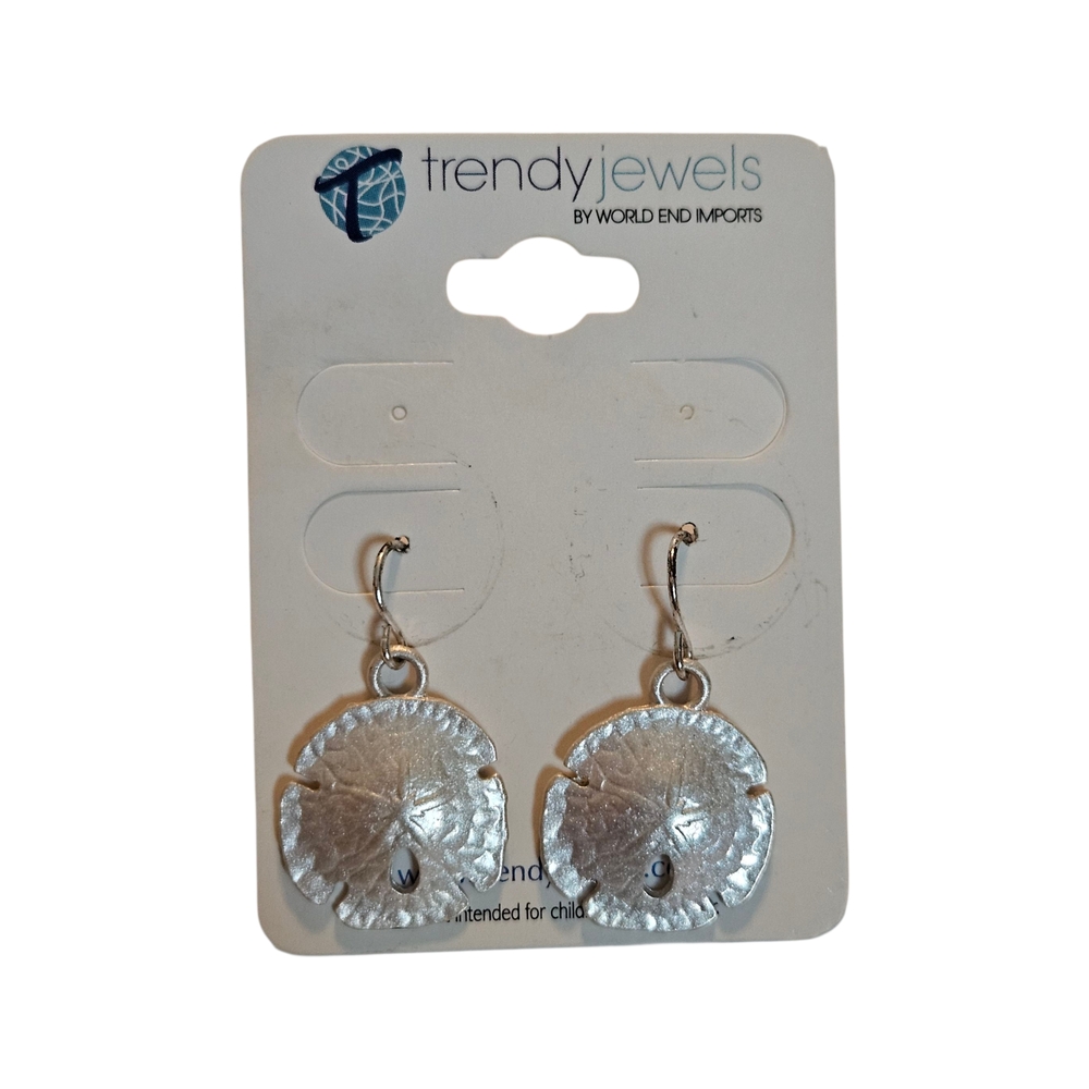 NWT - Trendy Jewels - Silver Sand Dollar Earrings
